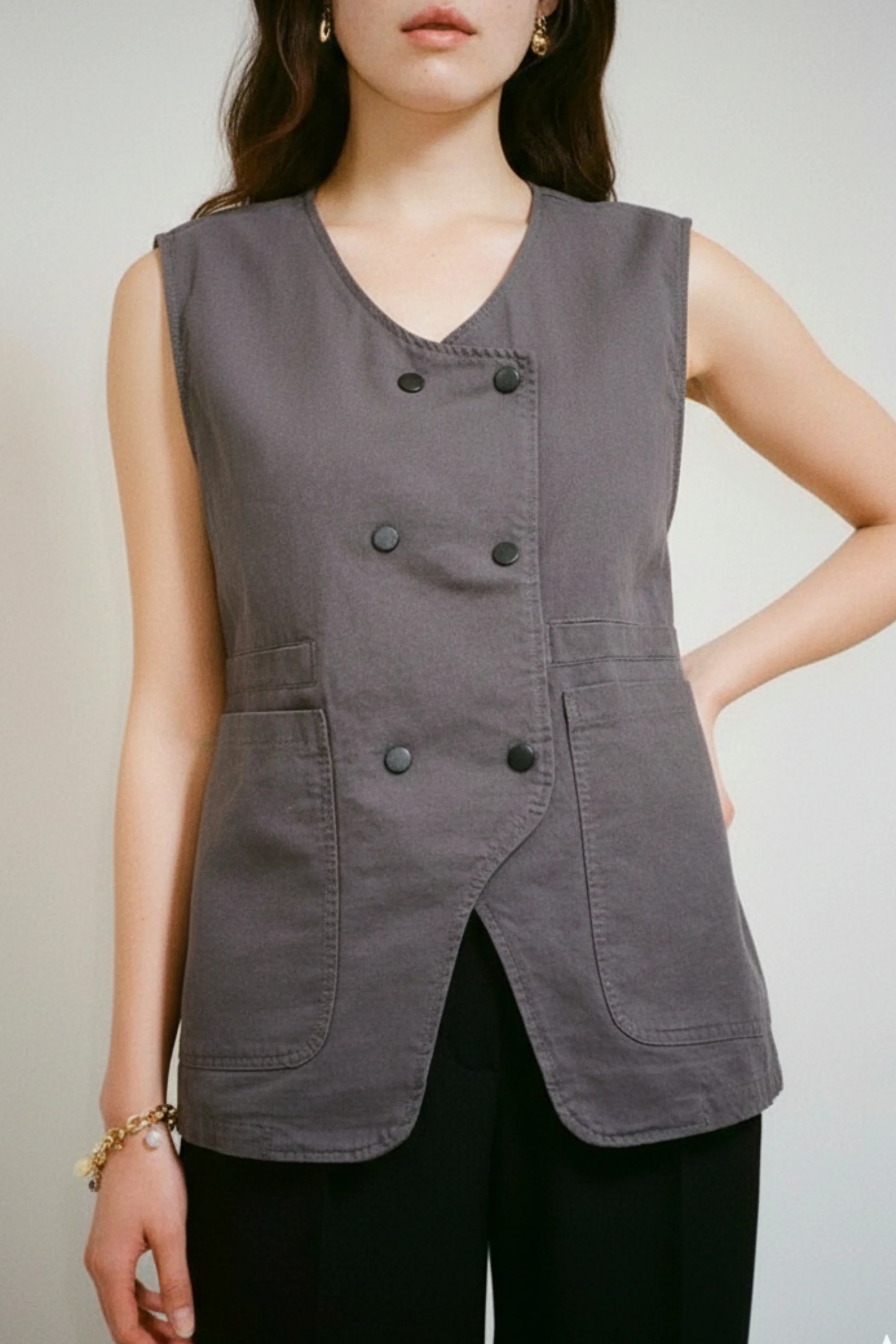 Military Double-Breasted Vest