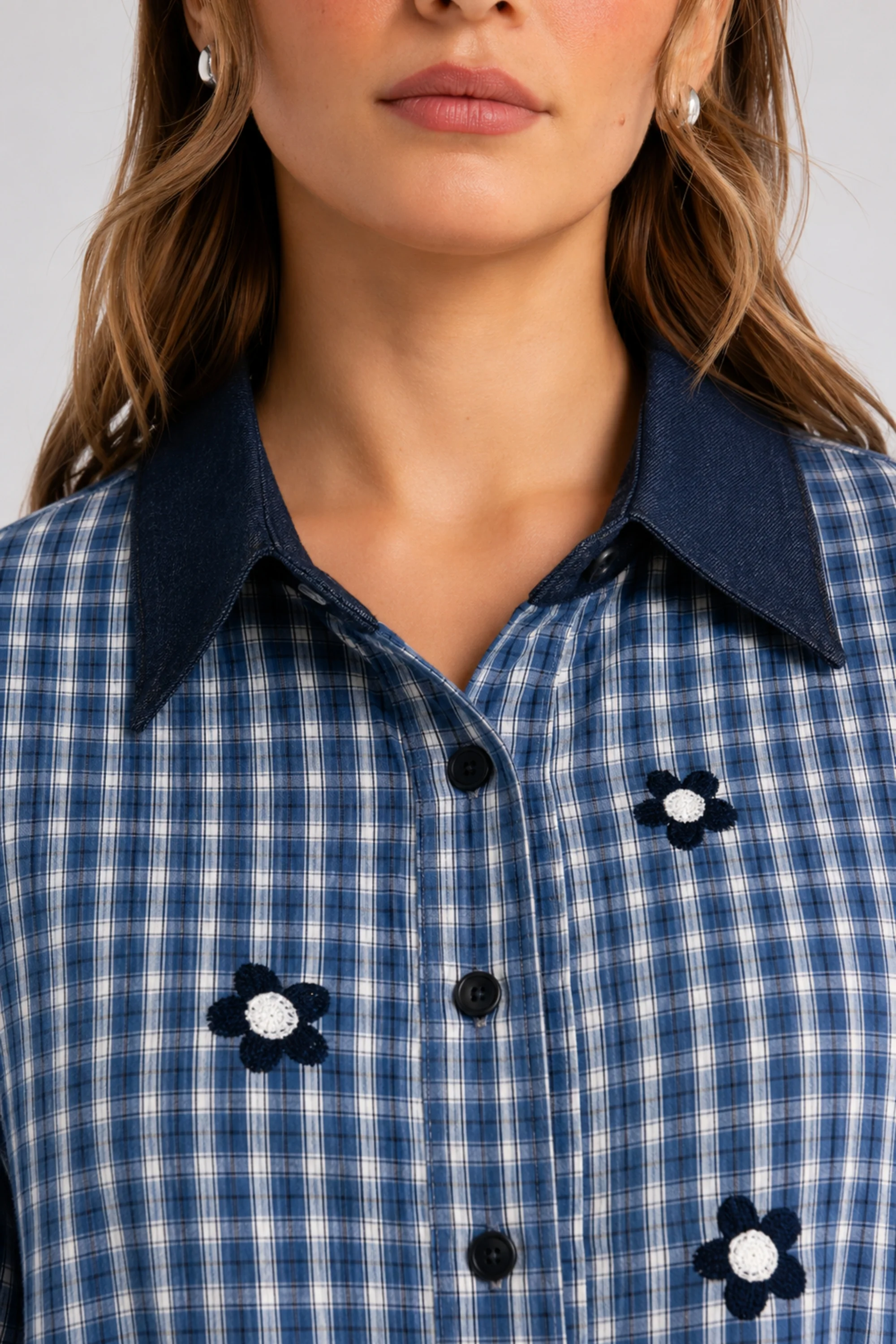 Blue Blossom Peplum Shirt