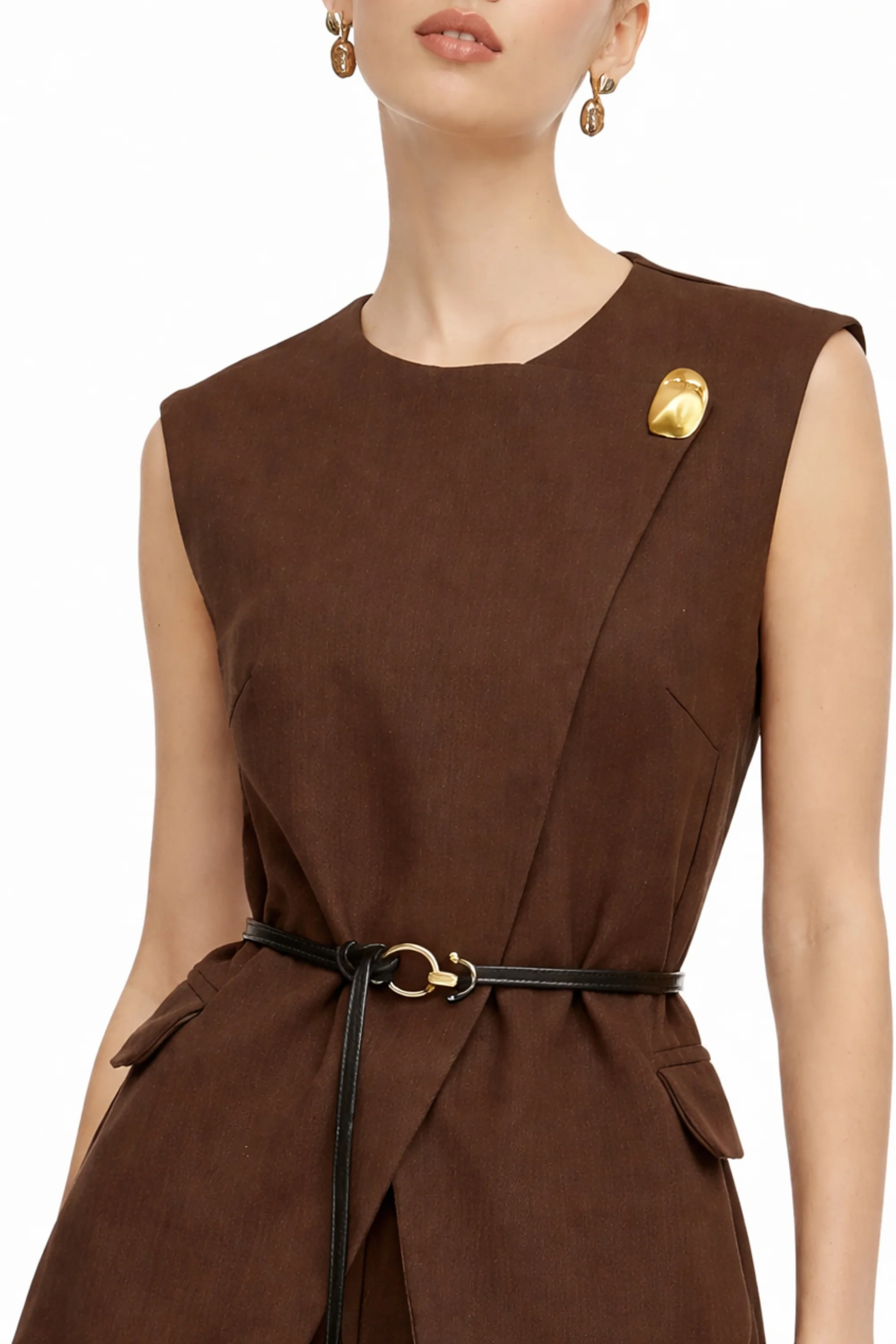 Mocha Belted Tailored Co-Ord Set