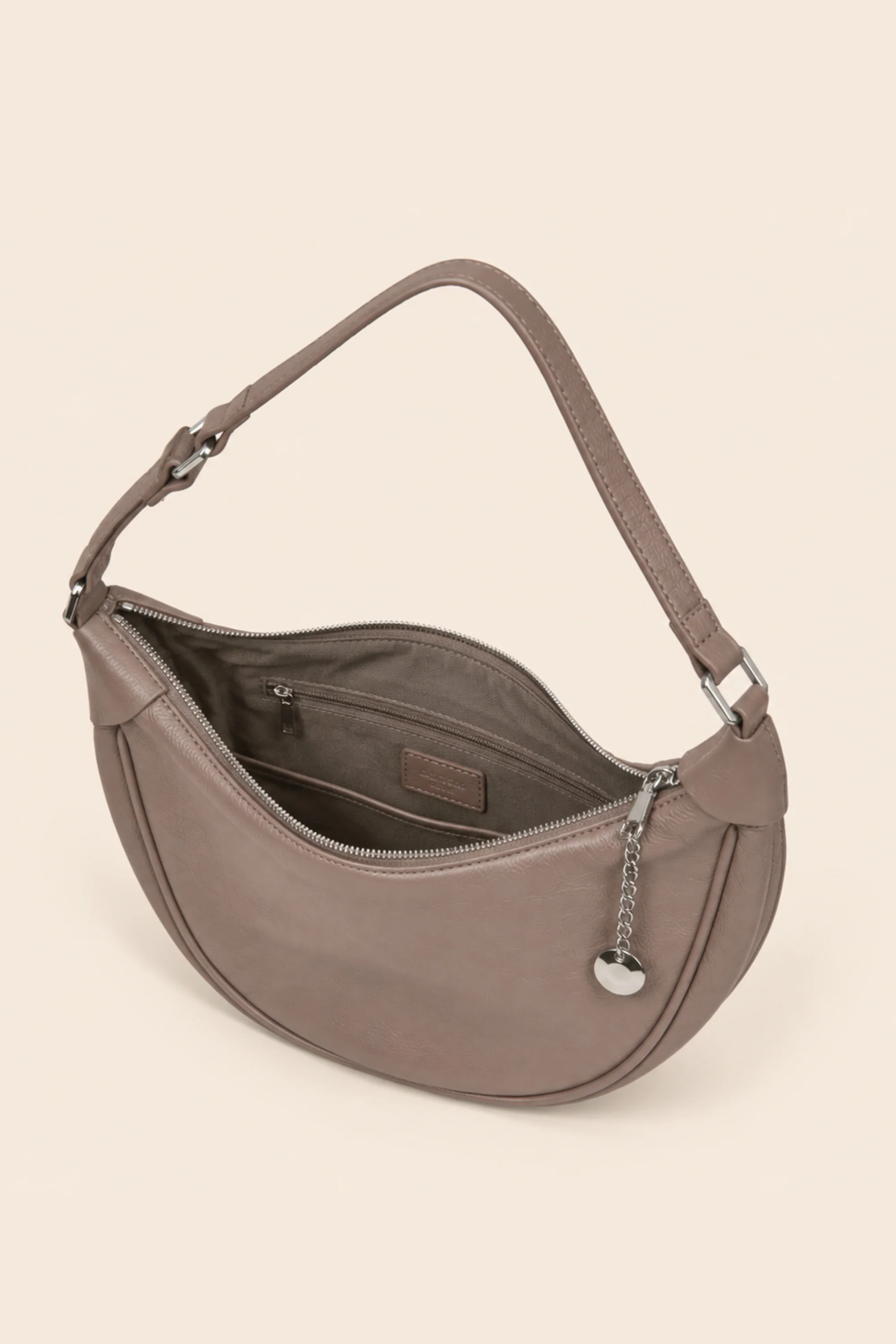 Luna Taupe Crescent Bag