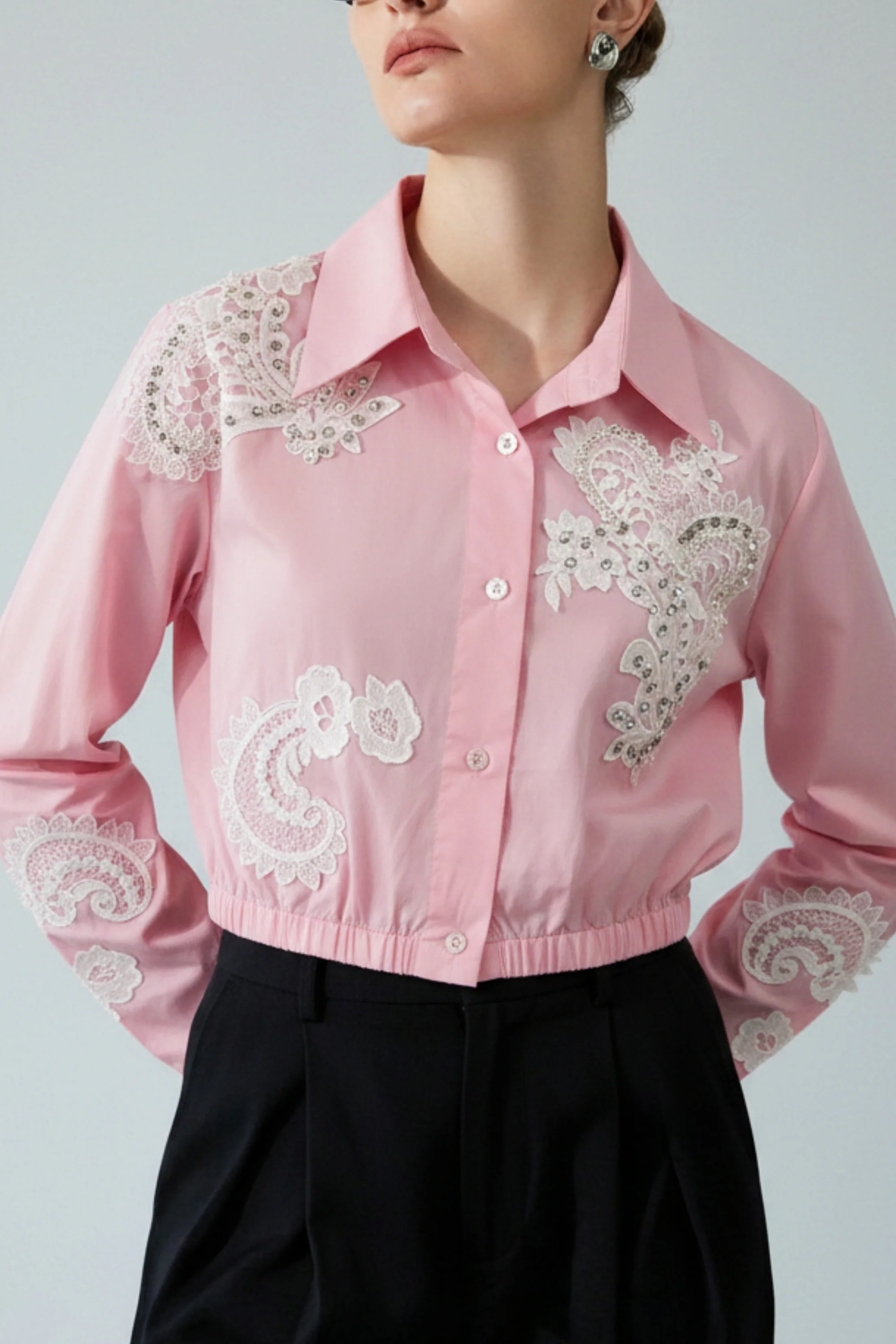 Princess Pink Pearl Embroidered Shirt