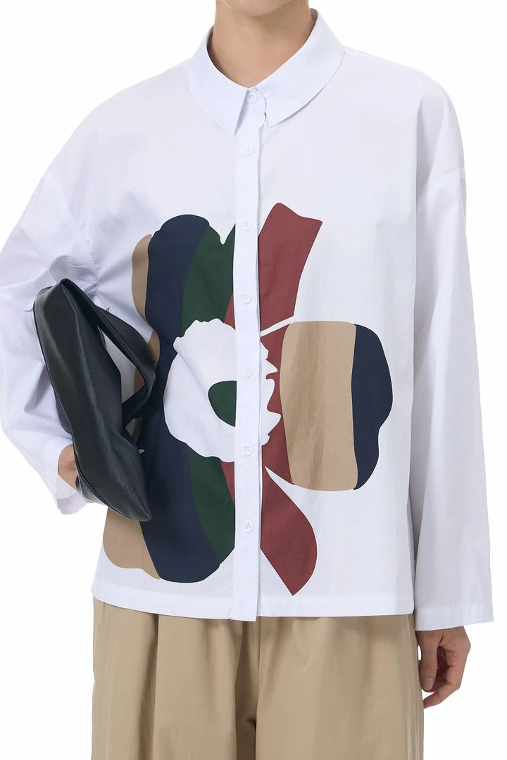 White Printed Shirt and Pant Coord Set