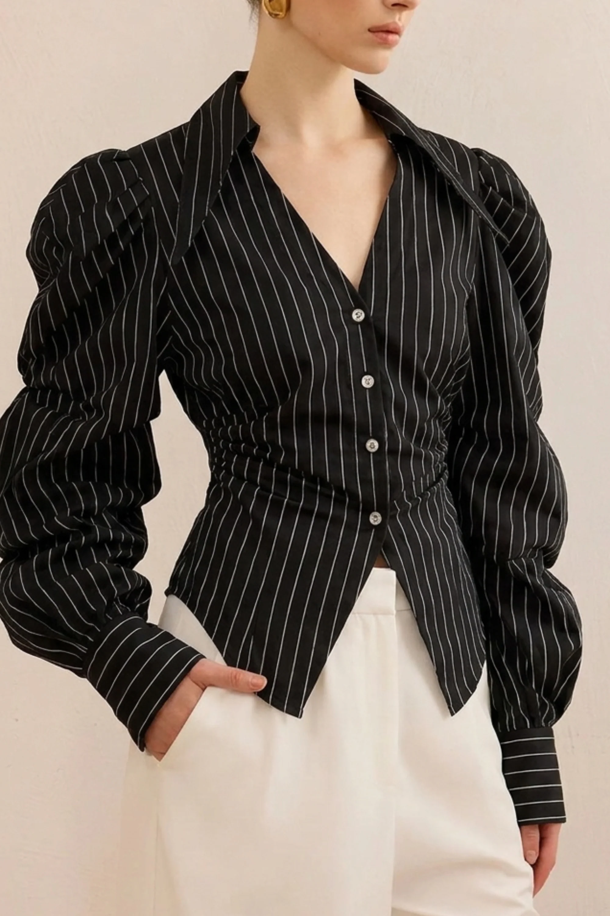 Roma Black Pinstripe Shirt