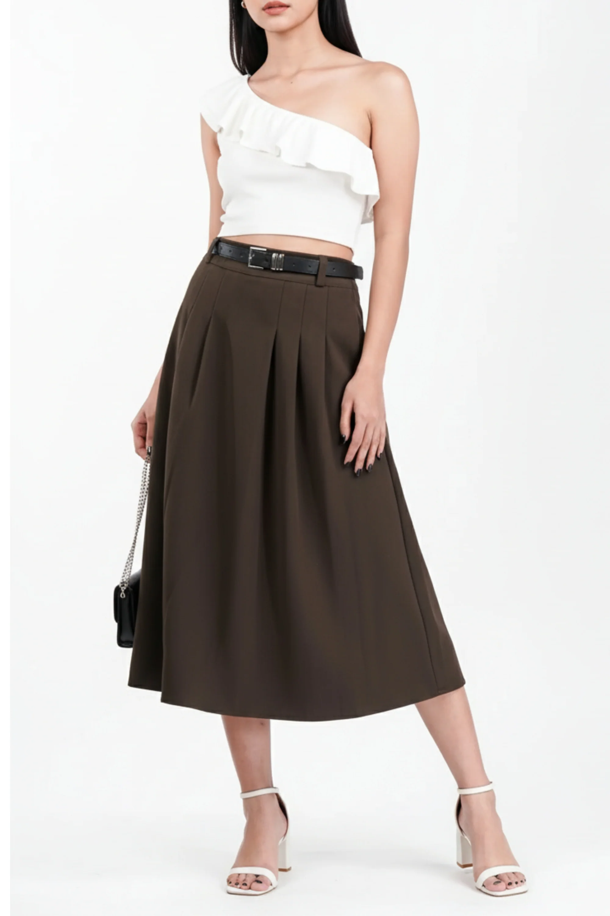Hazel Suede Pleated Skirt