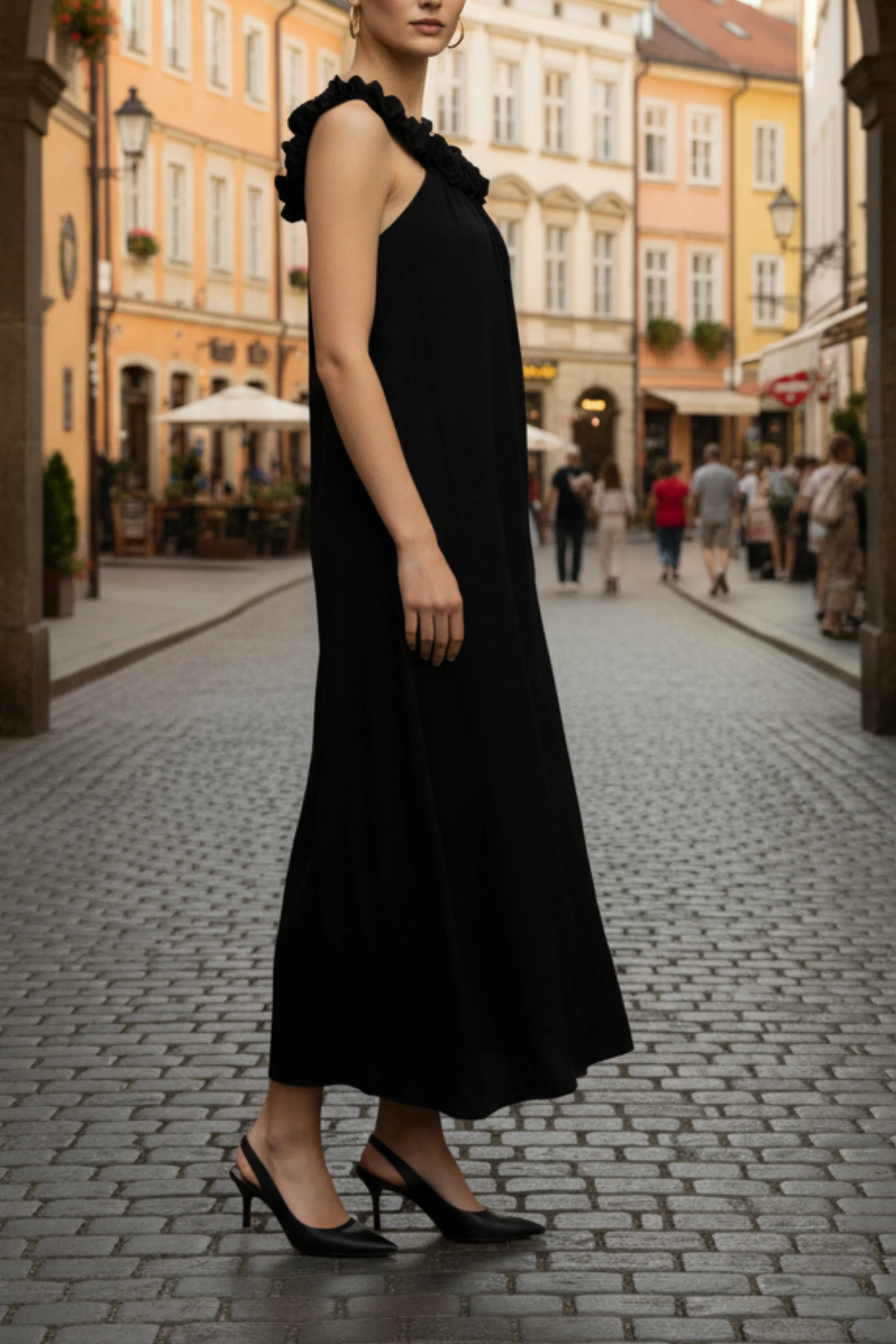 Barely Black Ruffle dress