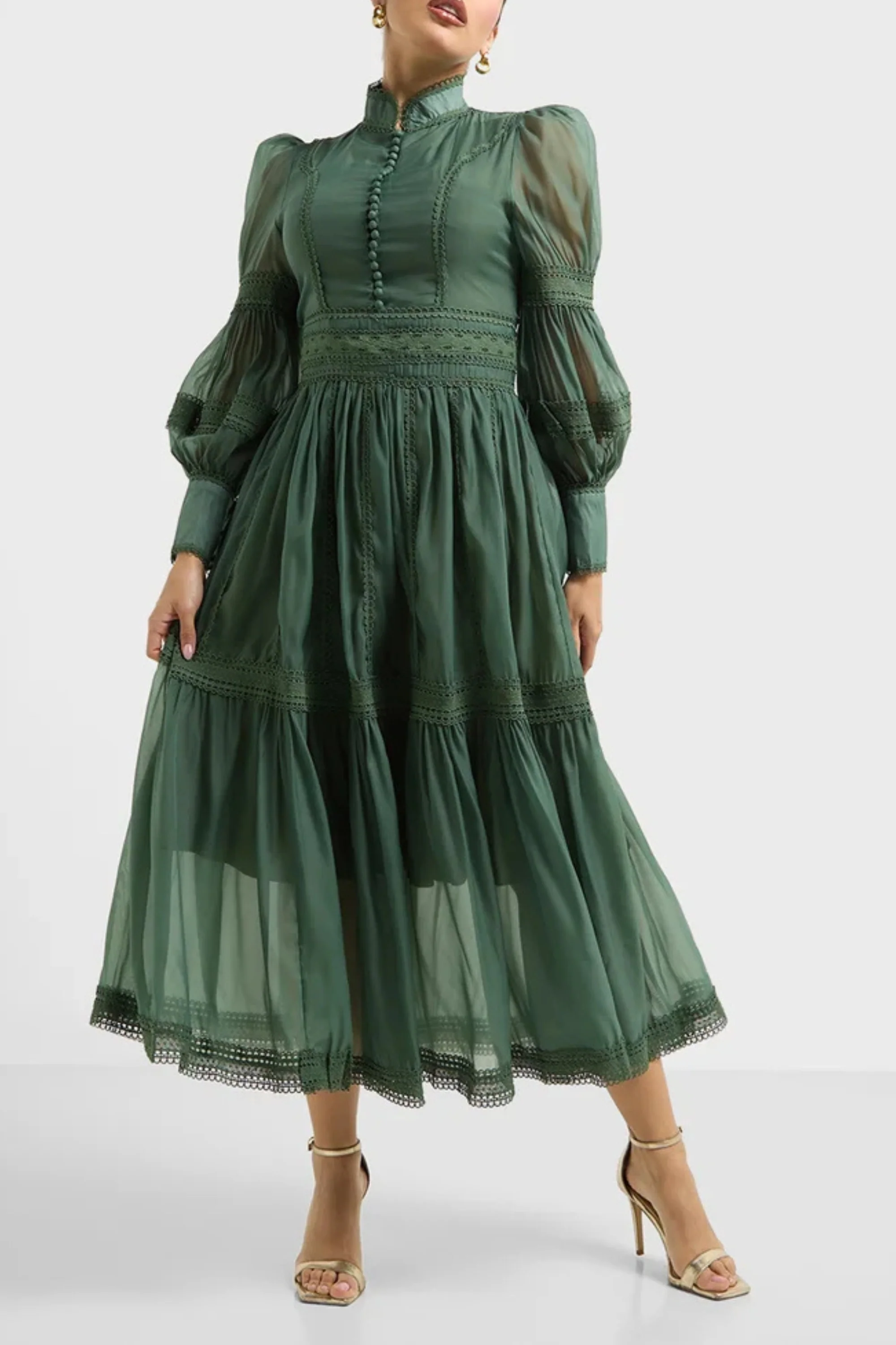 Wimbledon Green Cutwork Dress