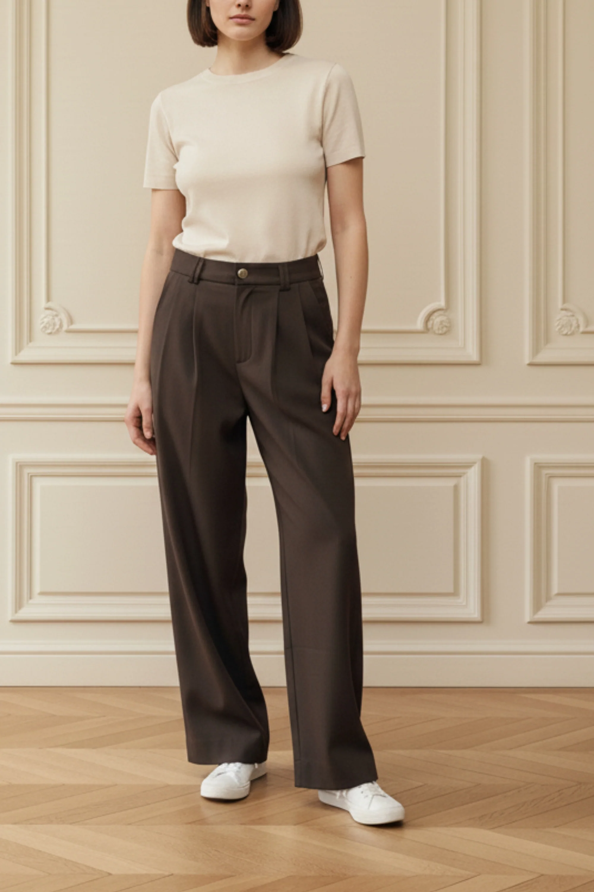 Cafe Noir High Waist Trouser