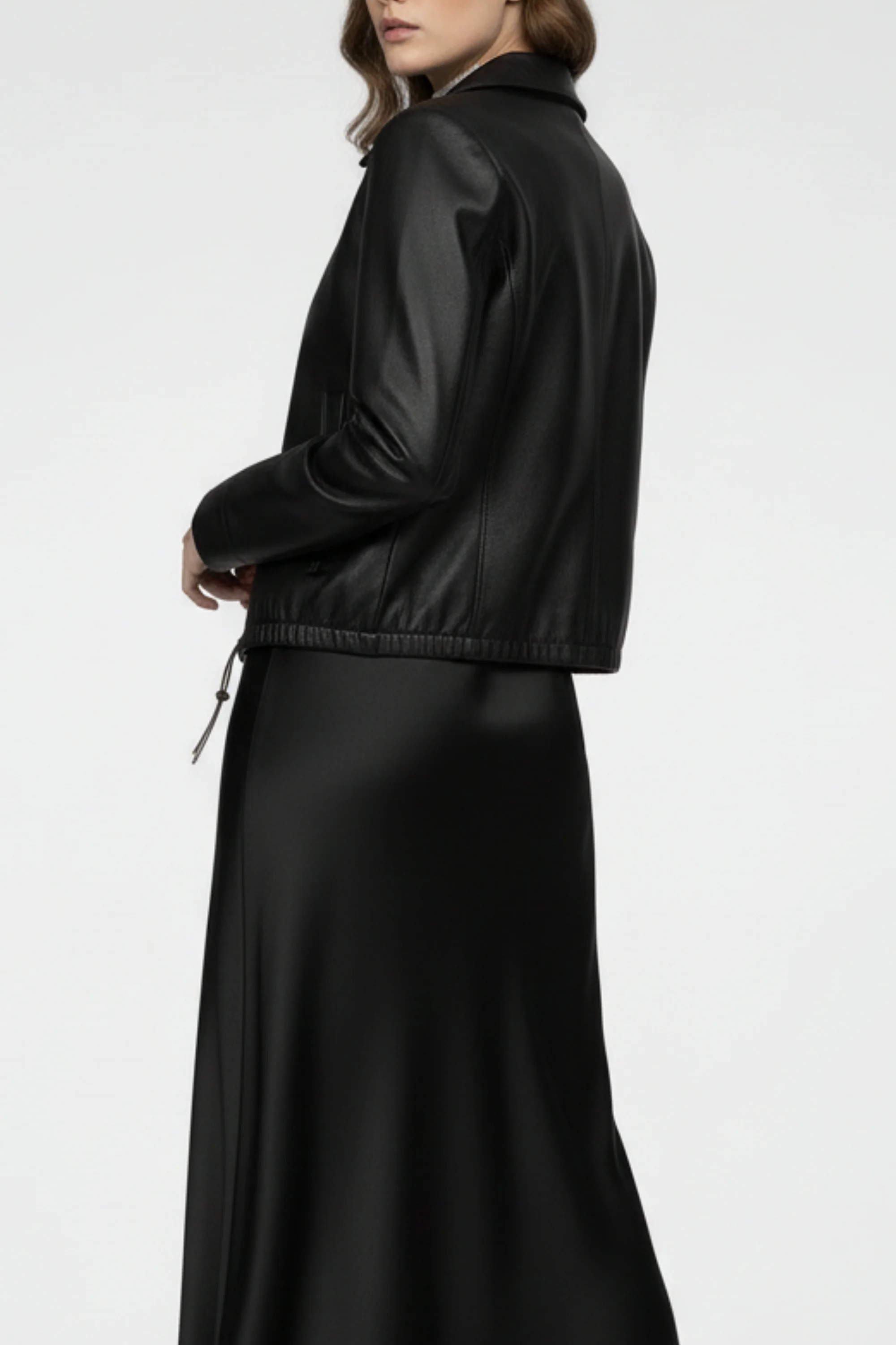 Black Luxe Zip Leather Jacket