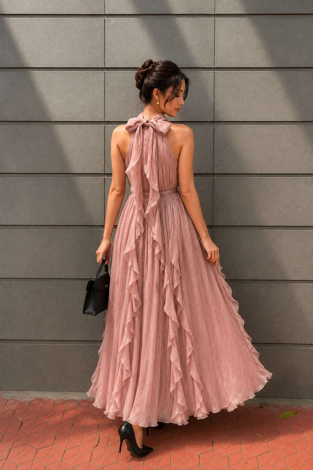 Camellia Bloom Ruffle Dress