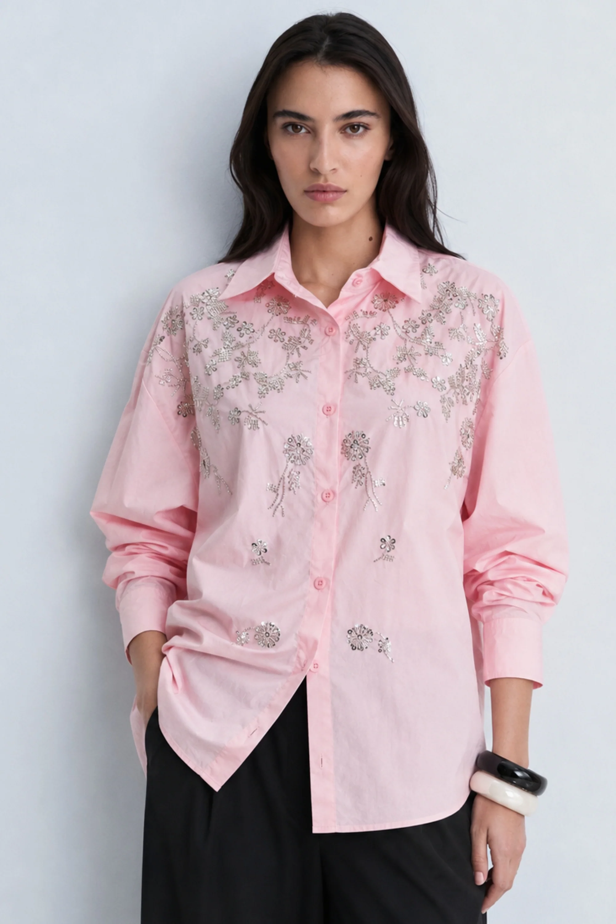 Blush Garden Sequin Shirt