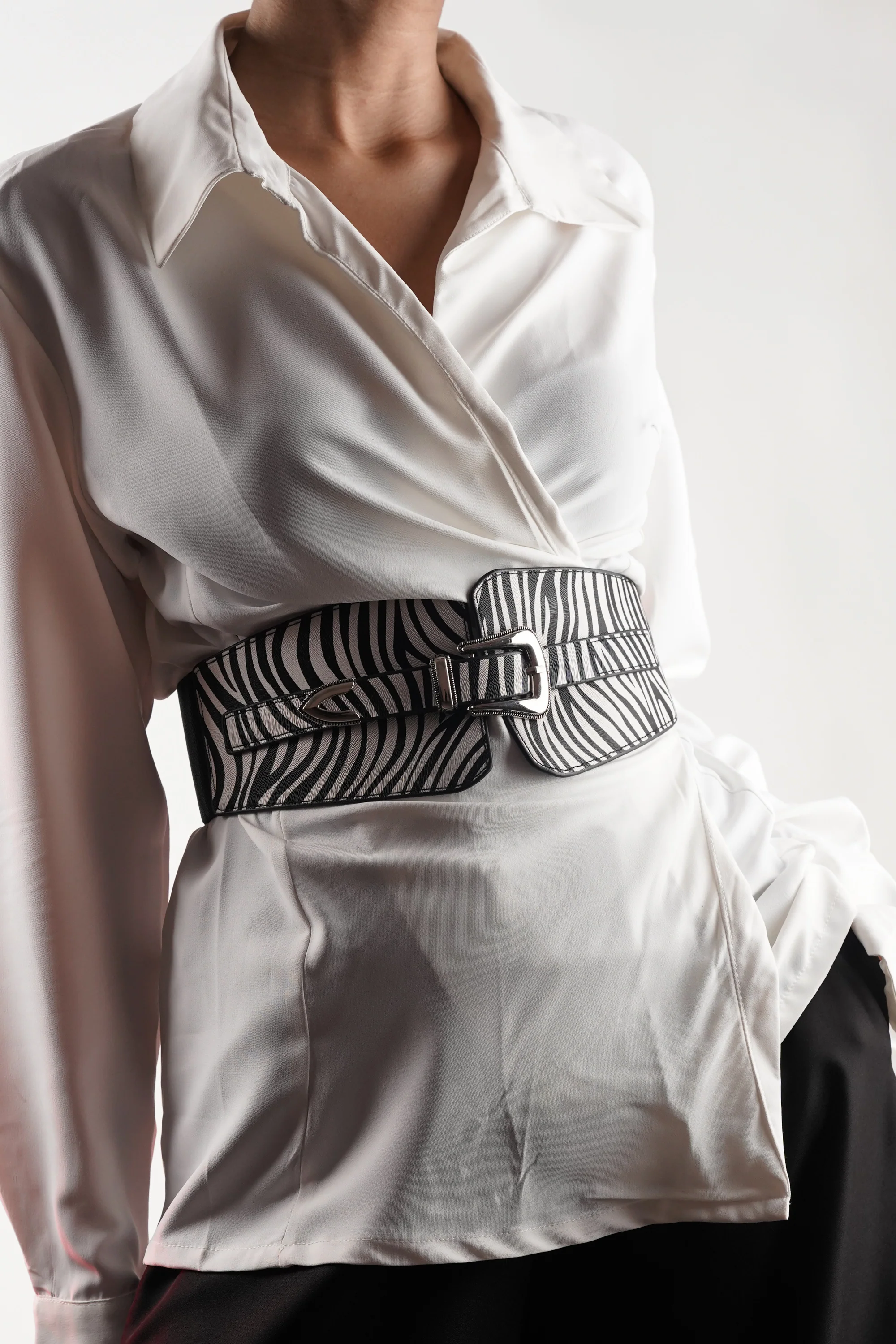 Zebra Print Wide Belt
